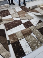 Bester Moderner Maschinengefertigter Türkischer Polypropylen-Jute-Polyester Jacquard-Gewebter Fleckresistenter Hochfloriger Teppich mit Abstraktem Muster