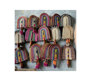 พัดลมมือจากหญ้าทะเลทอเป็นมิตรกับสิ่งแวดล้อมพัดมือหญ้าทะเลทำด้วยมือพัดลมตกแต่งแบบพกพาสำหรับงานธีมเขตร้อน - Product Image 6