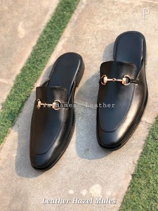 Elegantes mulas de cuero cómodas diapositivas planas para verano invierno primavera-cierre suave y sin cordones con patrón sólido estilo duradero - Product Image 4