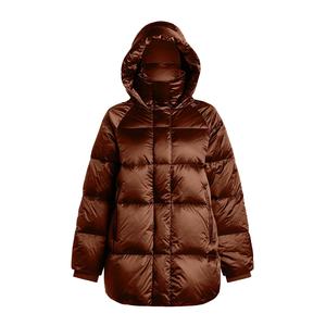 Veste bouffante à capuche tendance pour femmes mi-longue à manches longues couleurs abandonnées manteaux en duvet pour femme - Product Image 5