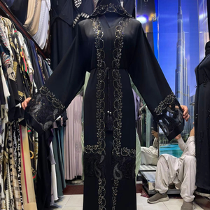 2024 Dubai hermosa ropa islámica tradicional negra para mujeres Arabia Saudita Abaya Dubai Abaya ropa musulmana ropa del Golfo - Product Image 1