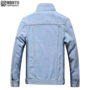 Men's Classic <b>Black</b> Denim Jean Jacket Mdm1015 Leather And <b>Canvas</b> Stand Collar - Product Image 4