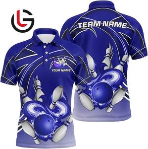 Polo de bowling vintage imprimé personnalisé pour femmes 100% maillot spandex polyester 180 grammes poids respirant tricoté rouge noir - Product Image 5