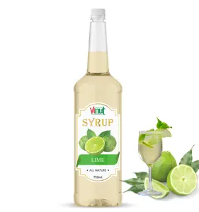 750ml Sirop Bouteille Vinut Sirop avec saveur de citron vert (100% naturel) Vietnam Fournisseurs Fabricants jus de citron vert