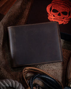 Full Grain Genuine <b>Leather</b> <b>Wallet</b> Crazy Horse <b>Men</b> Personalized Gift CHW-0064 - Product Image 1