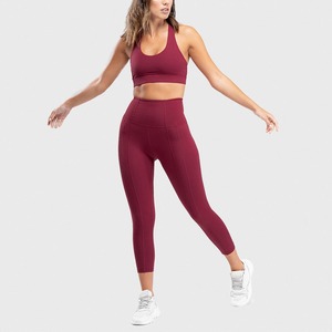 Conjuntos de sujetador y leggings de yoga para mujer con logotipo personalizado de alta calidad a bajo precio deportivo al por mayor con impresión personalizada - Product Image 5