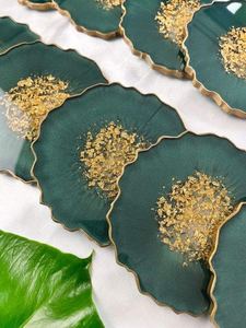 Sous-verres en résine époxy faits à la main de qualité supérieure pour les boissons, protection de table de luxe pour la maison et le bureau - Product Image 5