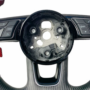 Volant sport en carbone sec et alcantara avec palettes de changement de vitesse rouges pour <span class=keywords><strong>Audi</strong></span> A3 8p - Product Image 3