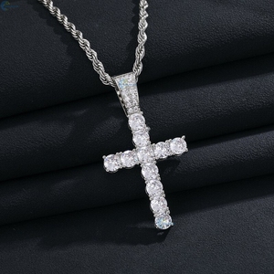 Bling Moissanite Croix Pendentif Cadeau Pour Hommes Et Femmes Iced Out Celebrity Style Pendentif - Product Image 5
