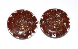 Symbole carré en obsidienne noire artisanale en pierre semi-précieuse indienne sur les cabochons cœur en orgonite - Product Image 4