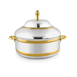 Adorable qualité personnalisé plaqué or et argent brillant plats de service Hot Pot hôtels de luxe vaisselle de mariage Casserole Hot Pots - Product Image 1