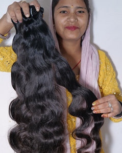Vendeur de cheveux humains vierges bruts non traités pour jeune femme, faisceaux Bodywave naturels noirs, extensions de cheveux indiens humains de temple - Product Image 3