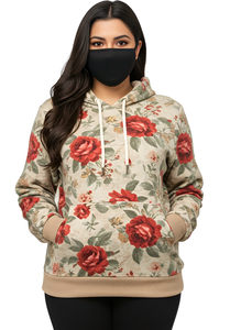 Sudadera con capucha floral para exteriores Sudadera de invierno Premium unisex con calidad del fabricante de OEM/ODM garantizada, La mejor moda - Product Image 3