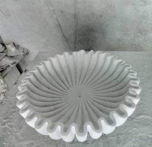 Tazón acanalado de mármol blanco y negro para decoración del hogar, suministro artesanal de piedra Natural de calidad superior OEM, calor pulido, Apto para lavavajillas - Product Image 1