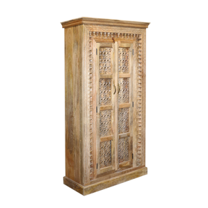 Armoire autoportante en bois traditionnel de qualité supérieure meubles de chambre à coucher blancs incurvés à la main verrouillable réglable extensible école - Product Image 3