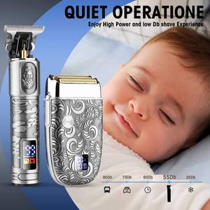 Juego de Afeitadoras Eléctricas Inalámbricas, Recortadoras de Pelo/Barba a Batería, Kit de Cuidado Personal, Recortadoras de Precisión para Cortar el Cabello - Product Image 4