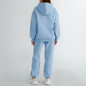 Vente en gros de haute qualité sans logo personnalisé imprimé baggy surdimensionné sweats à capuche et pantalons de survêtement ensemble deux pièces survêtement pour les femmes - Product Image 3