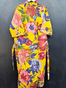 Vêtements de plage Robe Kimono en coton longueur plancher pour femmes Robe de nuit écologique surdimensionnée Peignoir Cadeau de Noël - Product Image 5