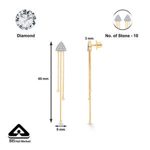 Boucles d'oreilles pendantes en or jaune avec diamants - Product Image 5