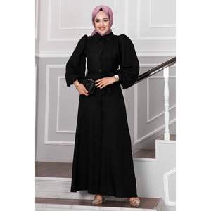 Robe Hijab Détail Perle Noir - Product Image 1