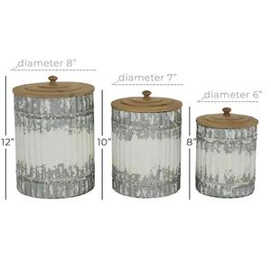 Ensemble de bocaux décoratifs en métal blanc pour le stockage des aliments, cuisine, décoration d'hôtel, restaurant, fabriqué en inde, vente en gros, 2023 - Product Image 1