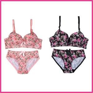 Pack de 2 (rosa y negro)-Juego acolchado floral - Product Image 1