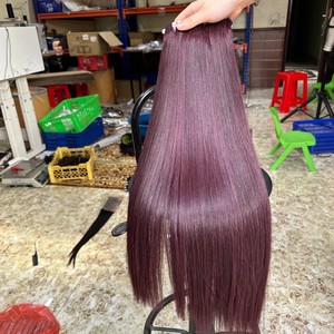 Top vente de haute qualité os droit vietnamien cheveux bruts faisceaux italien Curl Extensions fermeture ensemble Extensions de cheveux humains - Product Image 1