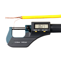 Micromètre numérique Xer.Xes 0-25 mm, précision 0,01 mm, boîte en plastique durable, mesure extérieure pour l'inspection des pièces