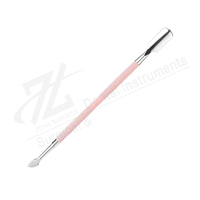 Pousse-cuticules double embout rose écologique réutilisable en acier inoxydable pratique pour le nettoyage des ongles et le gel de manucure – Vente en gros