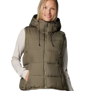 Chaqueta acolchada verde piedra de alta calidad para mujer, chaqueta de burbuja con cremallera completa OEM, abrigo de punto de invierno de lona transpirable con soporte - Product Image 1