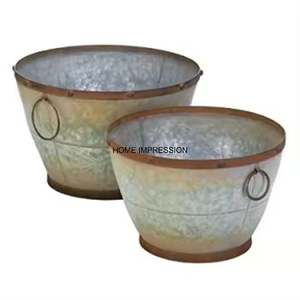 กระถางต้นไม้โลหะพร้อมที่จับกระถางต้นไม้ที่ไม่เหมือนใครสำหรับตกแต่งห้องนั่งเล่นตกแต่งสวนหรือตกแต่งระเบียง - Product Image 1