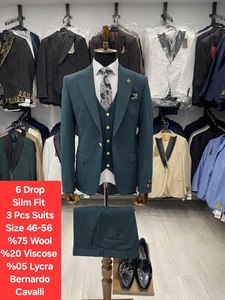 Wholesale Men's British Style Three Piece Suit Blazer Vest and Pants Cotton Spandex Anti-Wrinkle <b>for</b> <b>Wedding</b> Prom and Business - Product Image 5