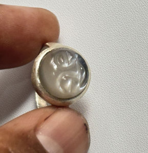 Impressionnant fait à la main 925 en argent Sterling plaqué or anneaux forme ronde gris pierre de lune lunette ensemble 10MM anneau pour cadeau d'anniversaire - Product Image 5