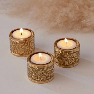 Meissen Grabado a mano Latón Tea Light Holder Regalo de Navidad Home Gift Candelabros Golden brilliance Inauguración de la casa - Product Image 1