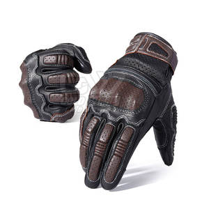Gants de course de moto à doigts complets personnalisés en cuir de vachette véritable Gants de course de moto en plein air - Product Image 1
