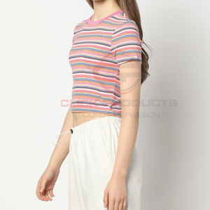 Wholesale OEM Crop T Shirts <b>for</b> <b>Women</b> Premium Quality 100% Pure Cotton Anti-Shrink Slim Crop <b>Tops</b> with Custom Logo <b>for</b> Summer - Product Image 2
