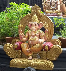 Compre estatua de dama profunda de Ganesha FRP moderna en línea, tamaño personalizado, decoración de boda, estatuas de entrada de fibra de vidrio duraderas - Product Image 6