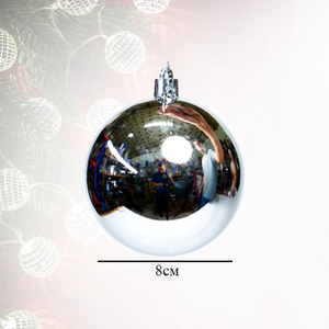 ลูกบอลประดับปีใหม่ RAINBOW C-801 แพ็ค 6 ชิ้น พลาสติกคุณภาพสูง พิมพ์สีสดใส เงางาม ขนาด 8 ซม. - Product Image 2