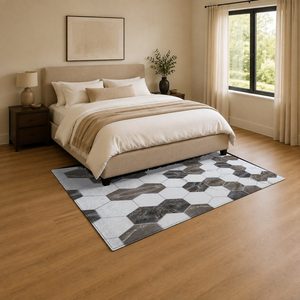 <b>RUGS</b> DEPOT LXDP-0555 Wholesale Grey <b>Silver</b> Traditional Oriental Digital Printed Machine Washable Chenille Area <b>Rug</b> Non Slip - Product Image 3