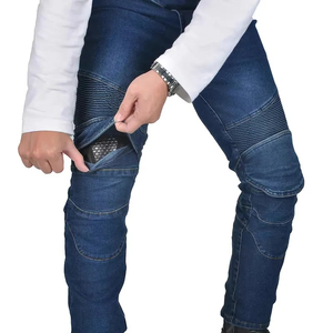 Pantalones de Motocicleta de Mezclilla Negra, Pantalones de Carreras Protectores, Transpirables, Ajustados, para Uso en Carretera - Product Image 4