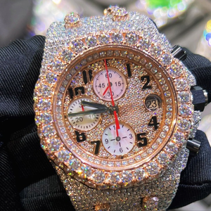 High Demand Latest Design VVS Lab Grown Diamond <b>Watch</b> Men Women Mechanical Movement Glass Dial Window Day Function - Product Image 1