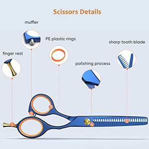 Tijera de corte de pelo de tipo de belleza, Kit de tijeras de adelgazamiento, tijera de mezcla de dientes de borde de maquinilla de afeitar, mango de acero inoxidable, punta de hoja afilada - Product Image 3