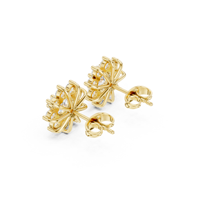 Beautiful 925 <b>Sterling</b> <b>Silver</b> Claw Setting Four Pieces 5A <b>Heart</b> Cut Cubic Zircon Flower Stud <b>Earrings</b> for Girls Daily Wear - Product Image 4