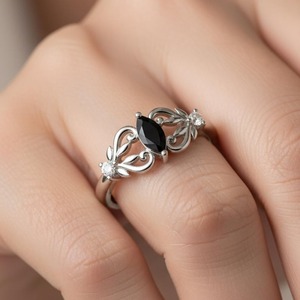 โออีเอ็ม925แหวนเงินสเตอร์ลิงสีดำโอนิกซ์หรือสีขาวบุษราคัมตัวเลือกจำนวนมากสำหรับร้านค้าปลีกเครื่องประดับแฟชั่นแหวนที่เรียบง่าย FBA - Product Image 4