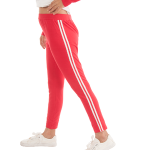 Mallas de yoga informales de alta calidad para mujer, diseño sólido con rayas de doble cara, tela orgánica de talla grande - Product Image 1