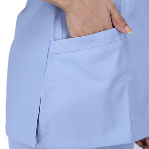 Costume d'infirmière en satin de haute qualité unisexe élégant deux pièces manches courtes clinique salon de beauté uniforme d'hôpital porter modèle OEM - Product Image 5
