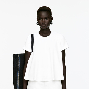 Camisetas de mujer Señoras Slim Fit Casual Off-the-Shoulder Camiseta de algodón de manga larga con cuello redondo Bordado Top - Product Image 2