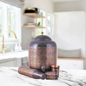 Distributeur d'eau en cuivre pur fait à la main en inde meilleure qualité maison potable artisanat produit d'exportation - Product Image 5