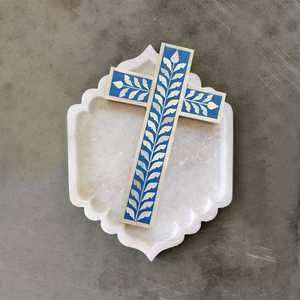 Premium Handmade Bone Inlay Mother of Pearl Cross <b>Ornament</b> Perfect for Home Wall Hanging Religious Festival Holiday Decoration - Product Image 2