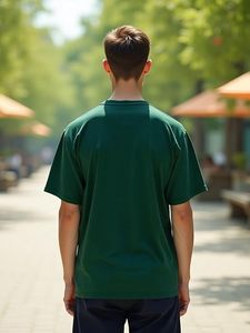 Custom T-<b>shirt</b> Mens Tee <b>Shirt</b> Thick Collar <b>100</b>% Cotton Drop Shoulder Heavyweight Plain Oversize Round O Neck Tshirt For Men - Product Image 4